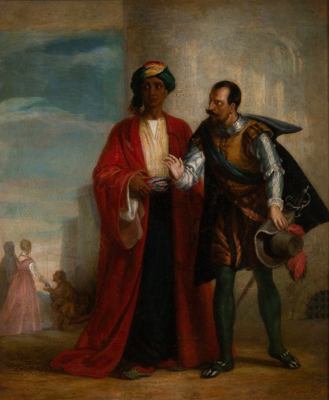 Solomon Alexander Hart RA (1806-81) Study for 'Othello & Iago 1855'